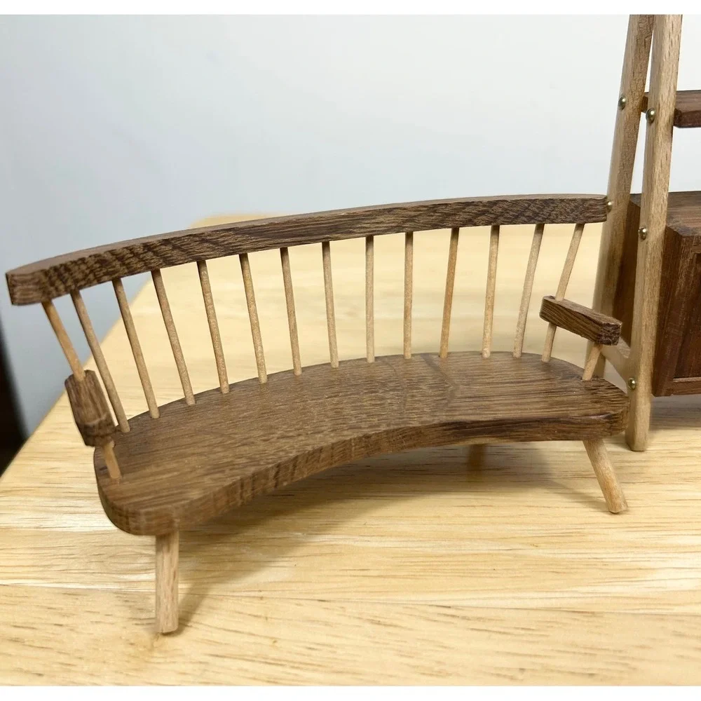 Vintage Sallingboe Denmark Miniature Wood Dollhouse Furniture Set MCM 8pc RARE‎